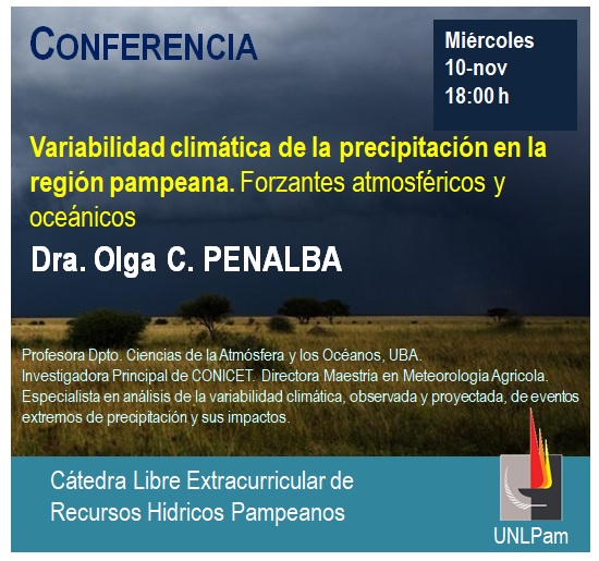 Conferencia Variabilidad climática de la precipitación en la región pampeana
