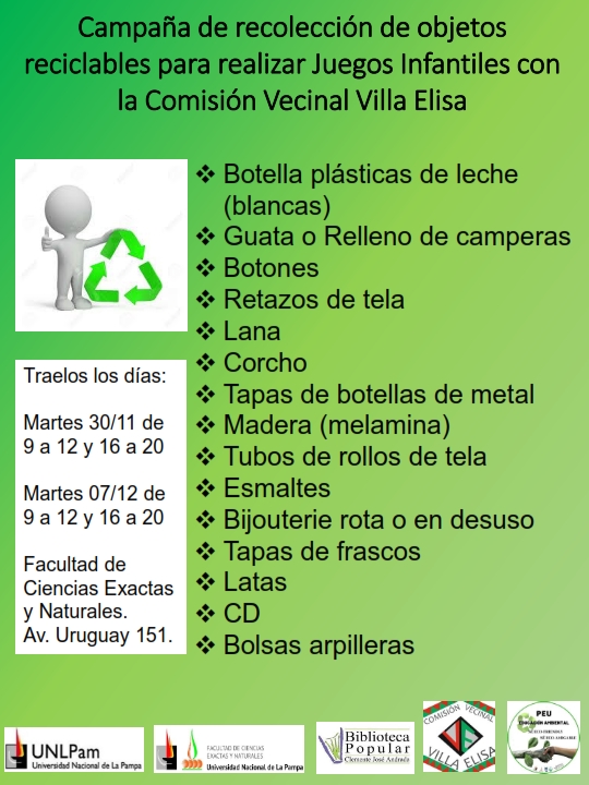 Campaña de recolección de objetos reciclables